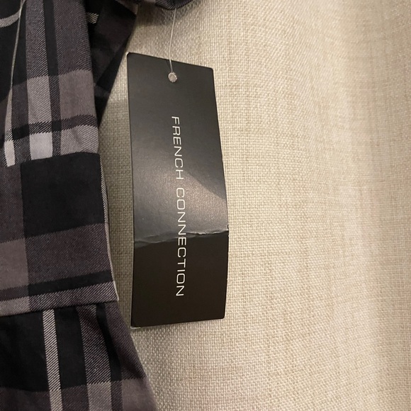 NWT Black, gray and white striped French Connection dress.  Size 8 - Picture 2 of 4